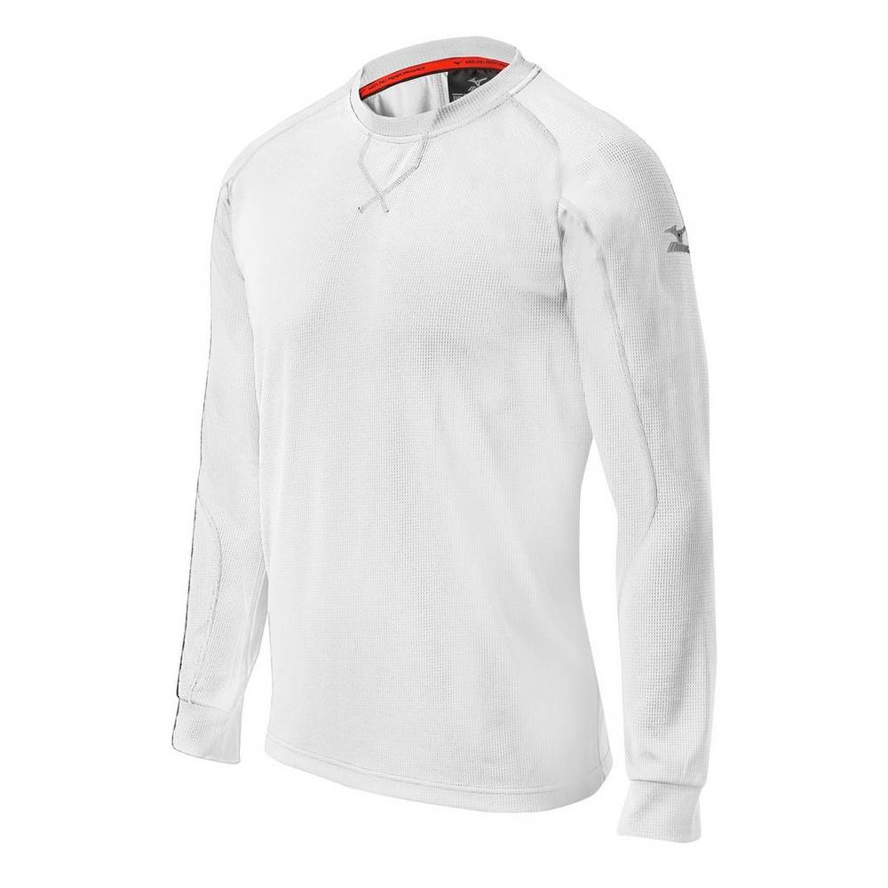 Mens Mizuno Comp Long Sleeve Training Baseball Shirt White Philippines (MOAGDI209)